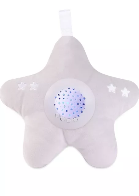 Little Chick London Bed Time Soother Plush Star Projector Soft Grey, Twinkle 2