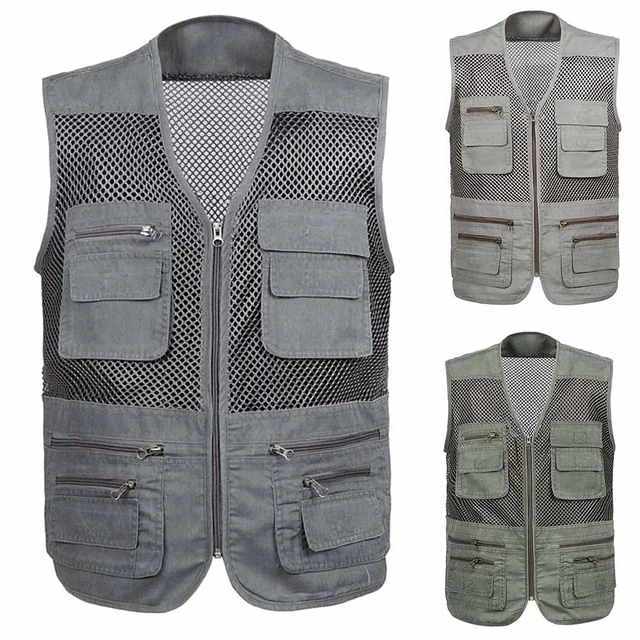 Canotta Multi-Tasca Uomo Uomini'S Gilet Outdoor Asciugatura Rapida Boy Casual