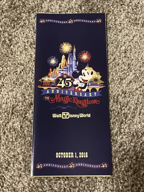 Walt Disney World 45th Anniversary Magic Kingdom Guide Map & Fold Out Poster