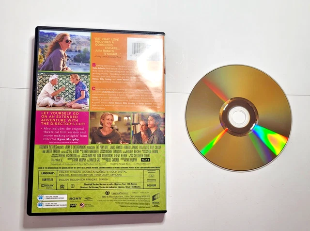 EAT PRAY LOVE DVD 2010 Julia Roberts Romance Drama £4.46 - PicClick UK