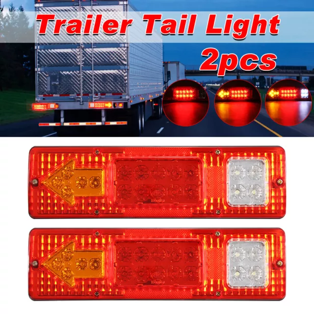 2X 19 LEDs Rückleuchten Rot 24V Heckleuchte Rücklicht Anhänger LKW PKW Traktor