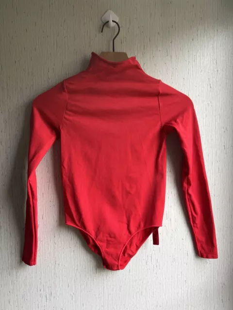 SKIMS ESSENTIAL MOCK Neck Long Sleeve Red Bodysuit S/M $25.00 - PicClick