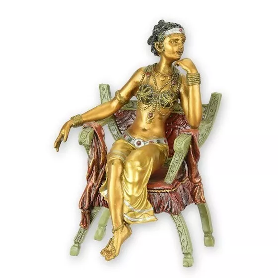 Bronzefigur Wiener Art Orientalische Dame auf einem Kurulensessel wb16