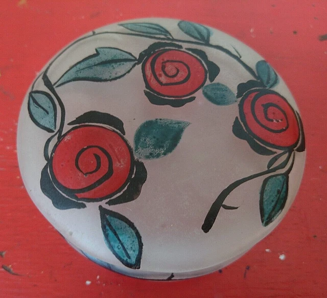 POT A LAIT Ancien Fer Alu Peint A La Main Motif Fleurs EUR 105,00