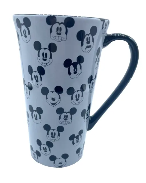 Faces Of Mickey Mouse Coffee Tea Mug Cup Oh Boy! Black & Gray Disney Store