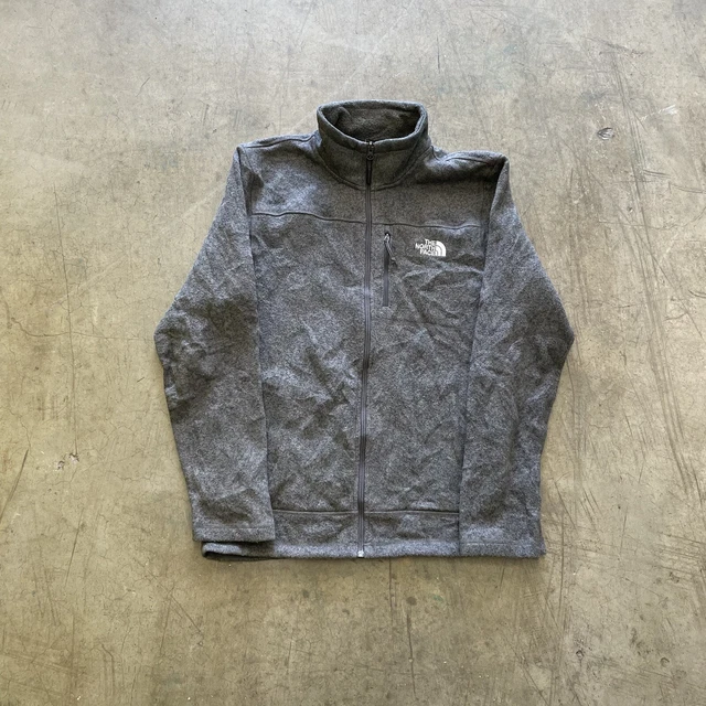 Giacca Sportiva Vintage The North Face Pile Y2K Cerniera Intera, Grigia, Uomo XL