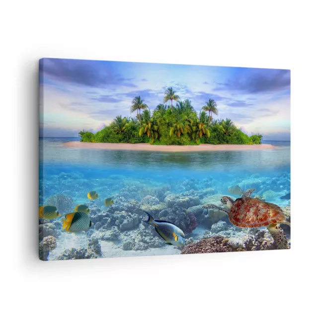 Impression sur Toile 70x50cm Tableaux Image Photo Plage lagune eau oc�an