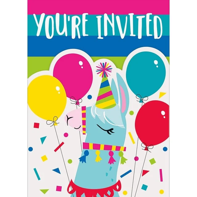 Unique Party Carta Lama Inviti Misura Confezione 8 (SG24659)