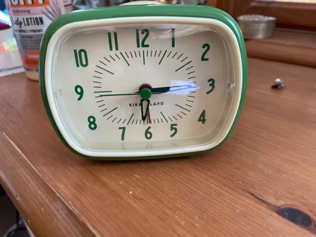 KIKKERLAND Retro Alarm Clock, Green, ABS