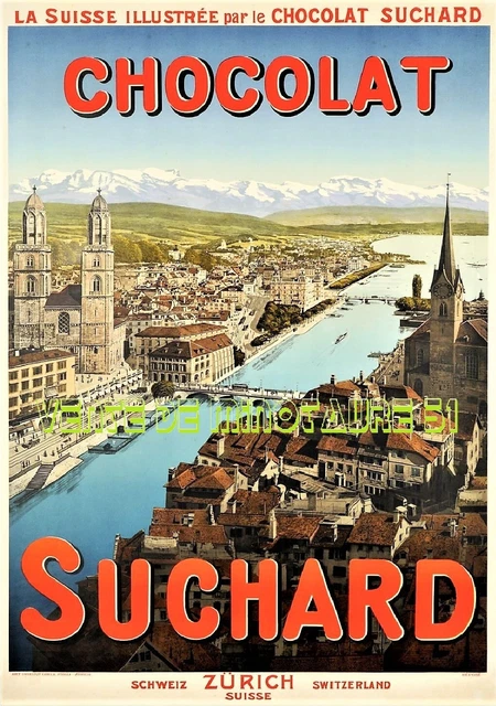 Affiche Ancienne Reproduction Chocolat Suchard Milka 53x80 Cm - Neuf, Décoration Rétro