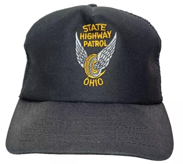 Vtg STATE HIGHWAY PATROL OHIO OBSOLETE TRUCKERS MESHBACK SNAPBACK BASEBALL CAP