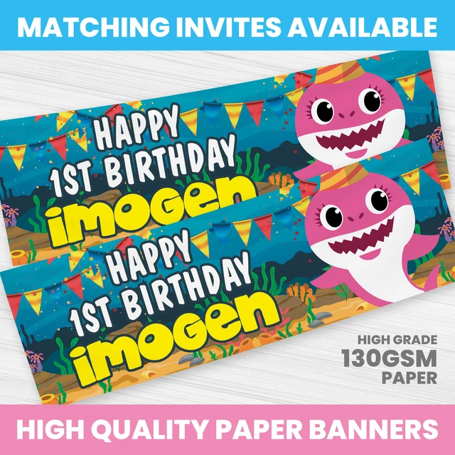 Bannière D’anniversaire Personnalisable Rose - 2x Avec Photos Et Texte