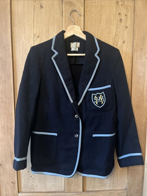 Blazer vintage St Mary Maddalene School finiture blu e blu