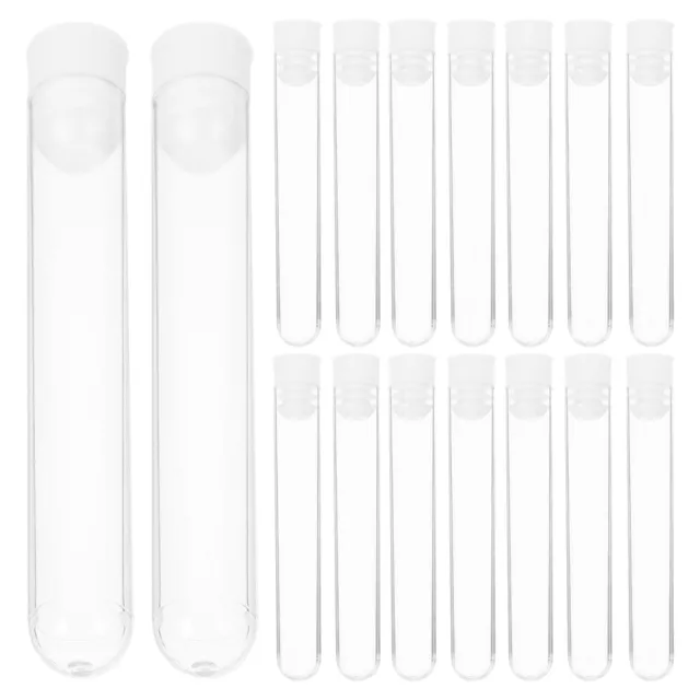 50 Pcs Small Test Tube Science Tubes Scientific Experiment with Cover