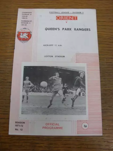 27/12/1971 Leyton Orient v Queens Park Rangers  (Crease, Folded)