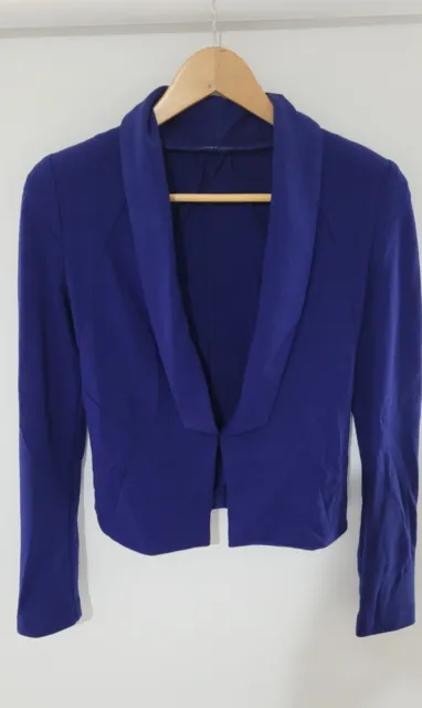 Metalicus Womens Royal Blue Blazer Jacket Size 1 Small Slight stretch fabric