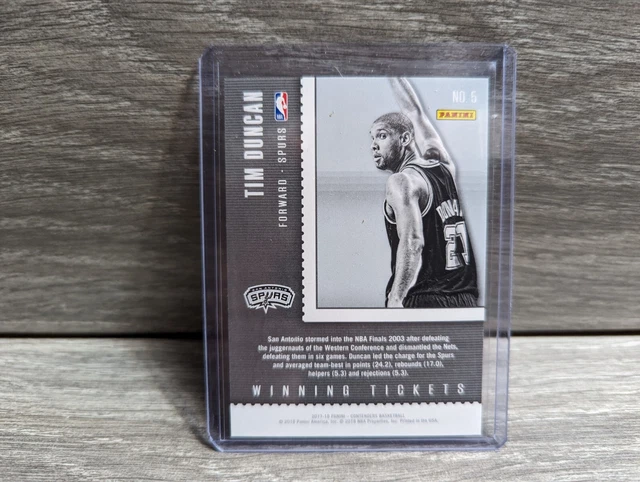 Tim Duncan 2017-18 Panini Contenders Winning Tickets #5 Cracked Ice /25 2