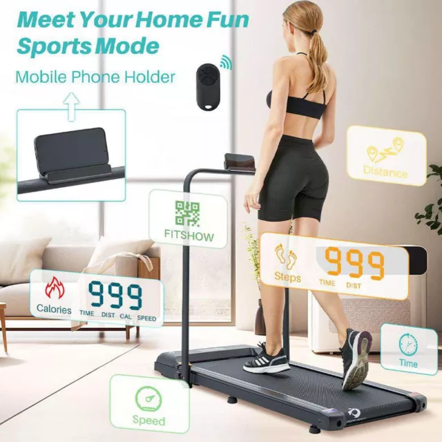 Electric Walking Treadmill Folding Running PAD Compact Folding Design w/ Remote