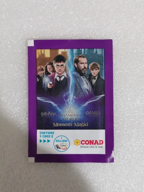 Lotto 50 Bustine Card Harry Potter Momenti Magici + 50 Bollibro Conad 2024 Nuove