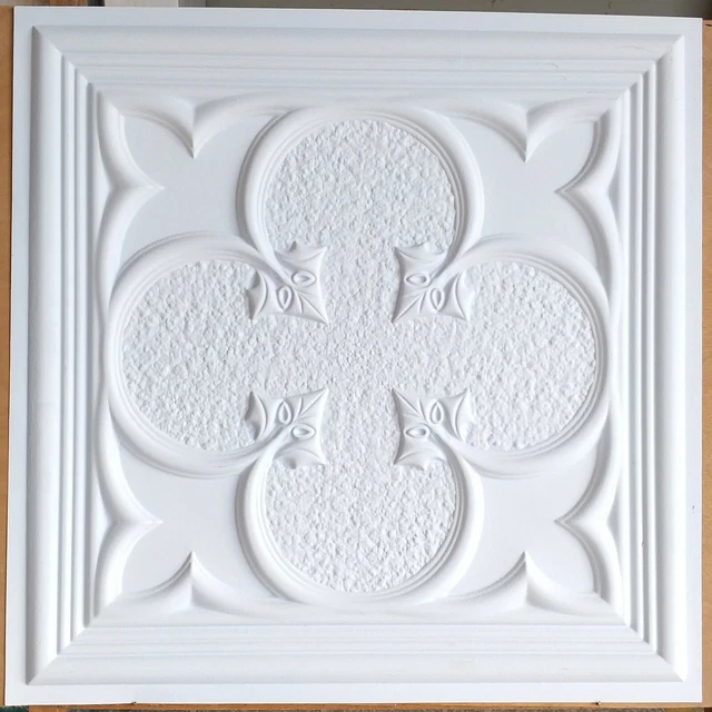 Ceiling design Faux tin white matt decor Barber saloon wall panel PL35 10pcs/lot