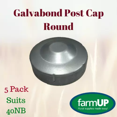 5x GALVABOND POST CAP ROUND suits 40NB PIPE 48.3mm Tube End Fence Flat Top New