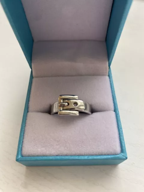 Michael Kors Silver Buckle Ring Size 7 - Good Condition