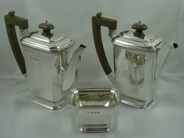 Set ELEGANTE ART DECO argento sterling CAFFÈ ""O"" LATTE", 1940, 1015 g