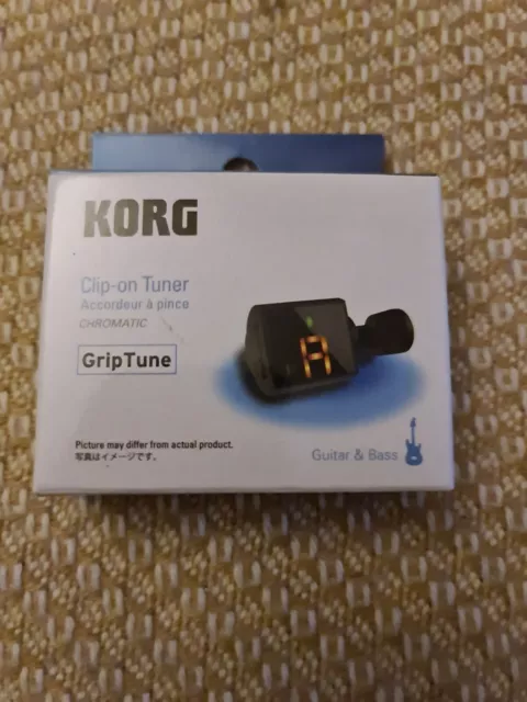 Korg - GRIPTUNE Clip On Tuner for Guitar - Black