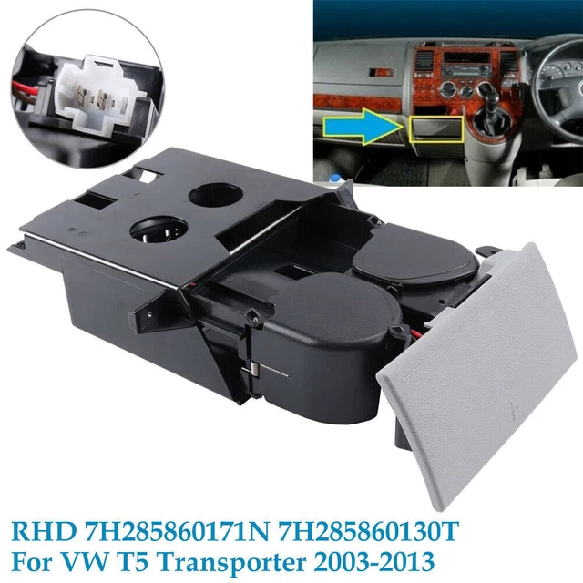 Genuine VW Logo Cup Holder For Transporter T5 & T5.1 | Fits Left Or Right Side | Easy Clip-In Install 12 thumbnail image