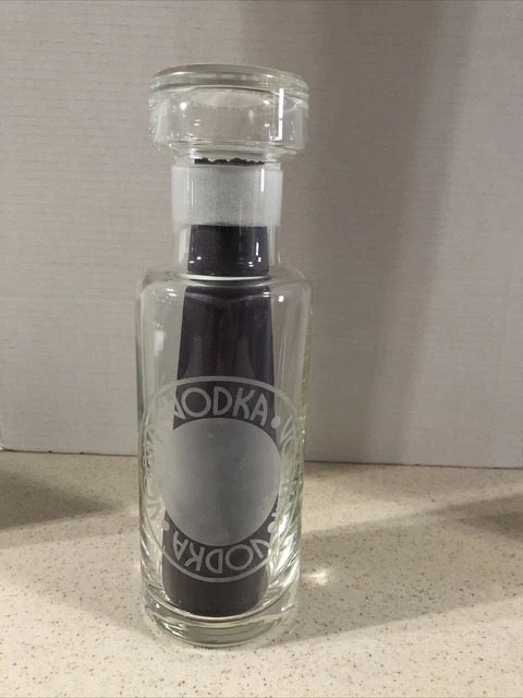 Vidrio De Diseño Grabado Claro Vodka Con Decantador De Tapón De Vidrio 11" De Alto
