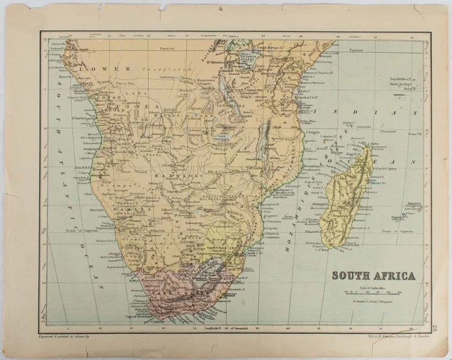 AFRICA MAP / South Africa 1877