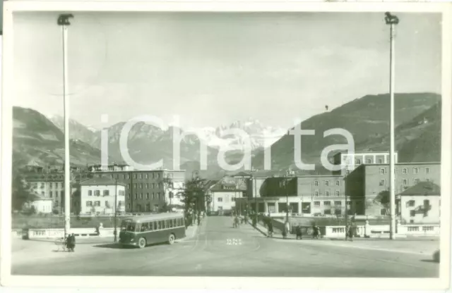 1951 BOLZANO Torpedone sul ponte TALVERA Cartolina FP VG