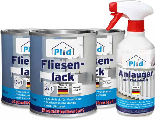 Premium Fliesenlack Fliesen Lack  Fliesenfarbe & 0,5l Anlauger Lichtgrau -