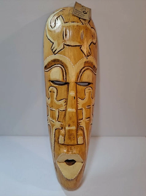 Handcarved Wooden Gecko/Lizard Hanging Face Mask Bali