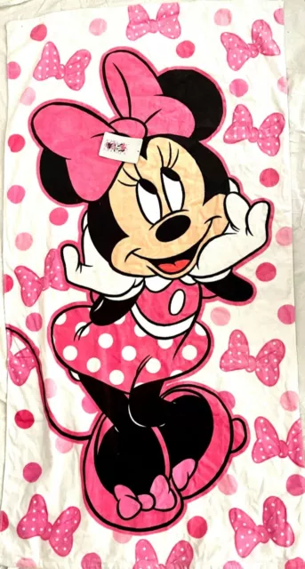 Disney Store original Minnie Mouse Beach Bath Bath Towel For Girls Kids PINK NEW