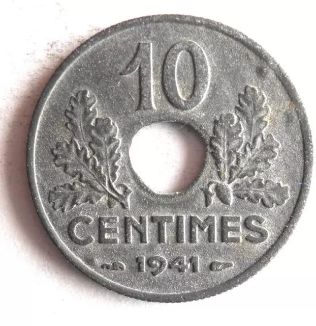1941 VICHY FRANCE 10 CENTIMES - Excellent Coin - FREE SHIP - Premium Bin 10