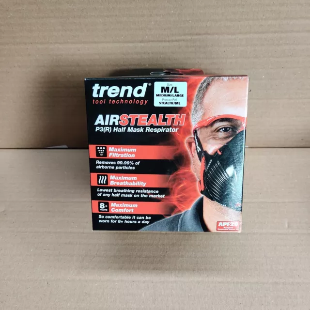 TREND AIR STEALTH P3(R) FACE MASK / HALF MASK Respirator - MEDIUM/LARGE