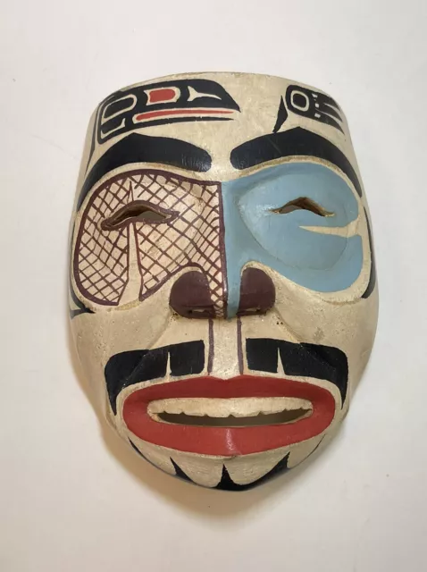 Classic Northwest Coast Design Ancestor Carved Wooden Mask