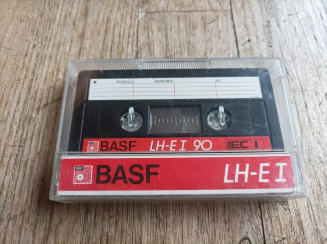 1x BASF LH-E I 90 BLANK AUDIO CASSETTE VIERGE TAPE K7 MC USED 1985