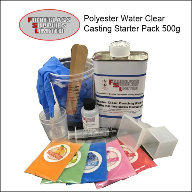Water Clear Casting Resin Starter Kit 500g Jewellery Making Embedding Casting