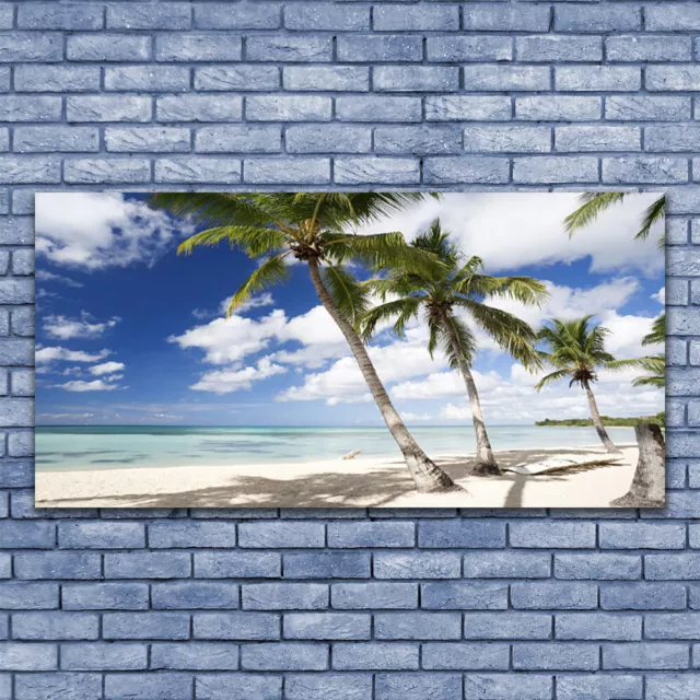 Photo sur toile Image Tableau Impression 140x70 Paysage Mer Plage Palmiers