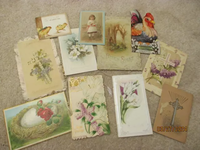 11 Beautiful Early 1900's EASTER CARDS/Booklets-Very Good Condition!