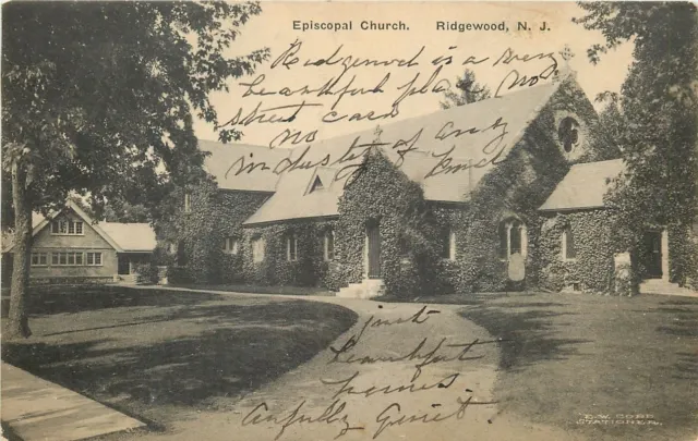 Ridgewood New Jersey~All Covered in Ivy, Episcopal Church~Remodeled House~c1915