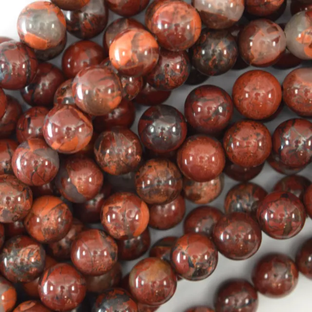 Natural Dark Poppy Jasper Round Beads Gemstone 15" Strand 4mm 6mm 8mm 10mm 12mm