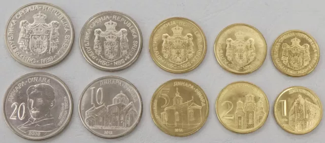Serbien / Serbia KMS Kursmünzensatz 2006-2014 unz.