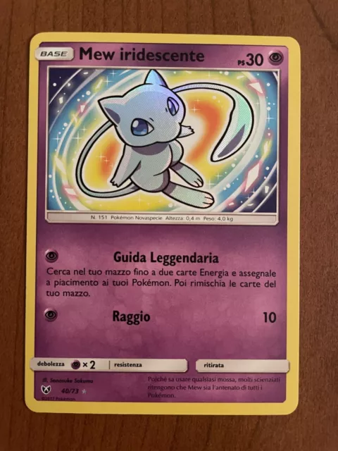 CARTA POKEMON Mew Iridescente 40/73 Sole E Luna Leggende Iridescenti ITA SHINING