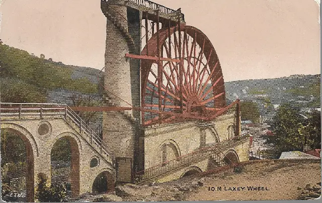 Laxey, Isle of Man - Wheel - Dennis postcard, nice local pmk 1919