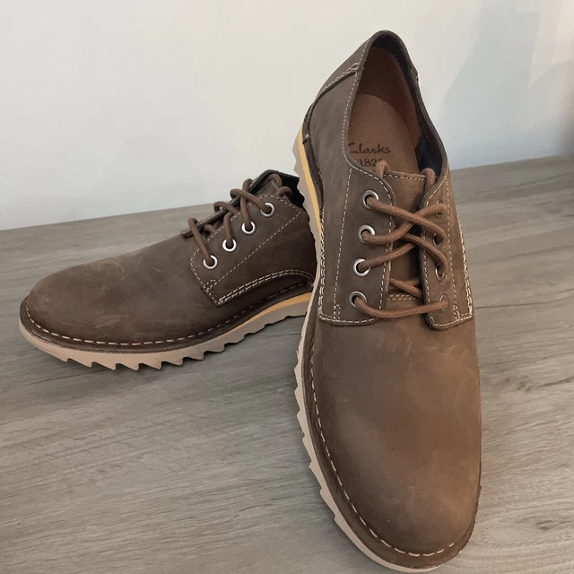 CLARKS NEWBY FLY Brown Leather Dress Shoes UK 8 30.00 PicClick UK
