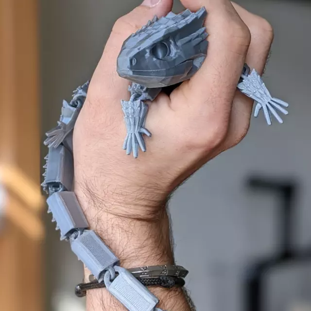 Large Articulated Reptile Lizard Fidget Toy - 3D Printed