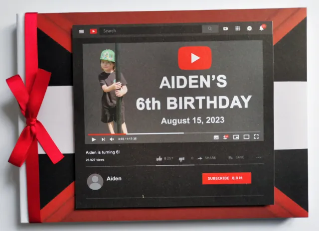Libro degli ospiti compleanno di Youtube, festa di compleanno di Youtube, regalo Youtube